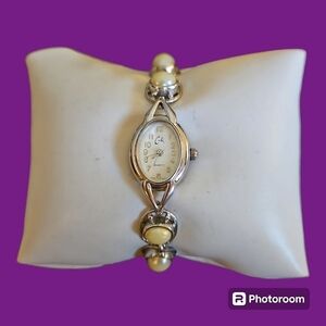 CACHE Pearl Link Bracelet Watch